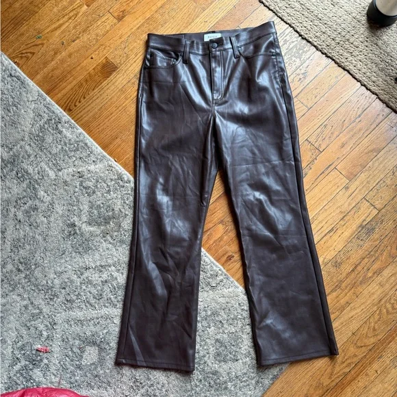 Pistola Vegan Leather Straight Leg Pants Dark Brown sz: 29 - Picture 2 of 7